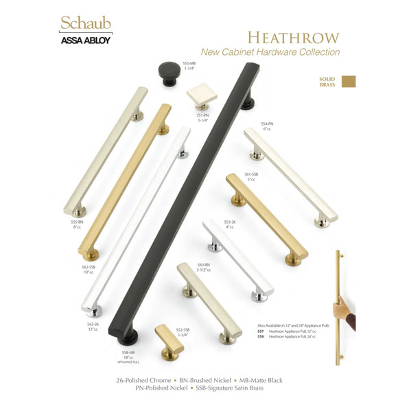 Schaub and Company 553 Heathrow Brass 4" Center to Center Luxury Set of 2 - Picture 9 of 9